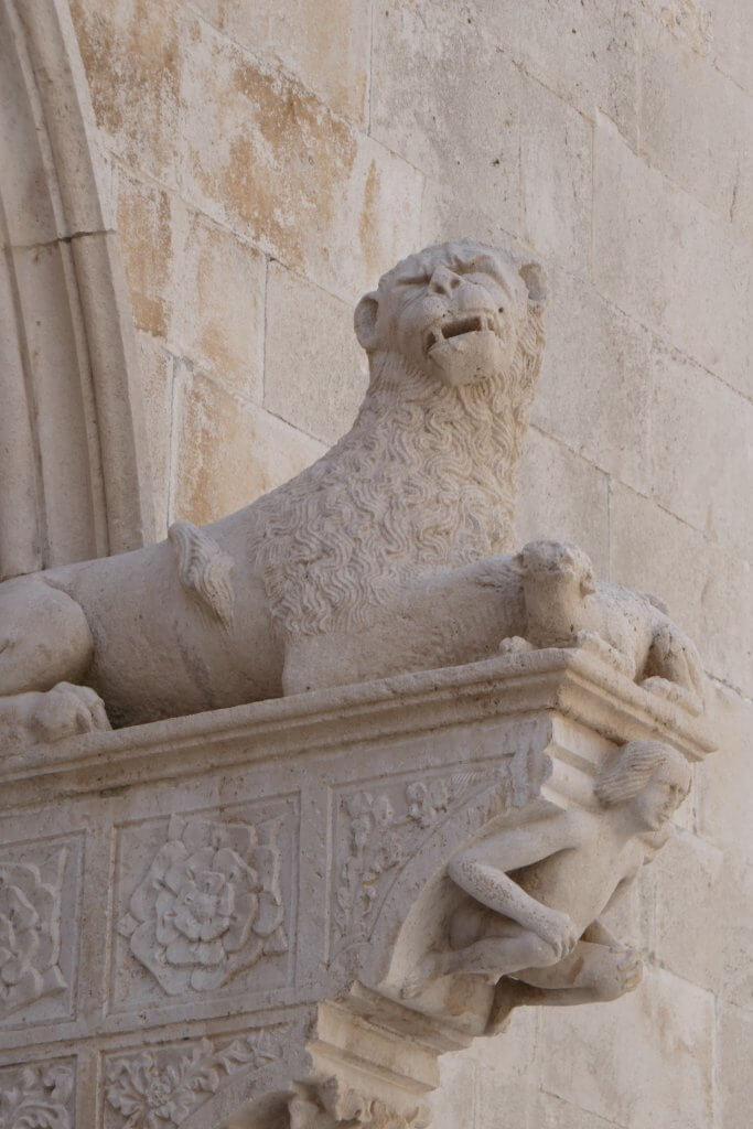 Adam and Eve at St Marks Cathedral Korcula Croatia